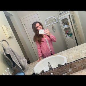 Pink and white checkered button down